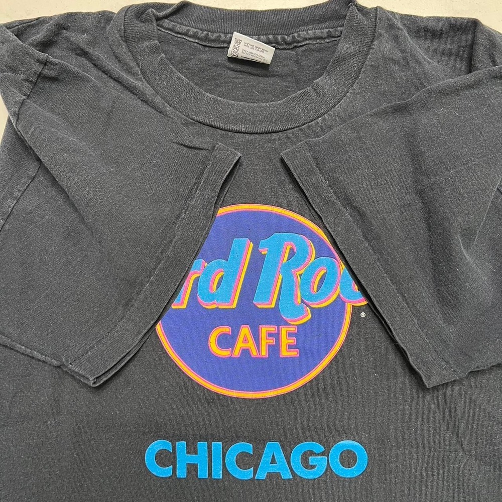 Hard Rock Cafe T Shirt Mens L Black Chicago Vintage Logo Graphic Made in USA - Picture 6 of 7